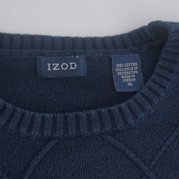 Vintage '90S Izod Argyle Pattern 100% Cotton Knit Crewneck Sweater XL - Picture 9 of 9